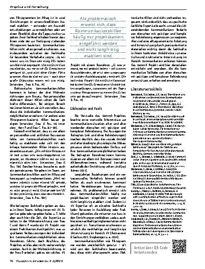 Vorschauseite 3: KommA – Kommunikative Bedarfe im Alter Ergebnisse einer Vorstudie mit alten und älter werdenden Menschen mit geistiger und komplexer Behinderun