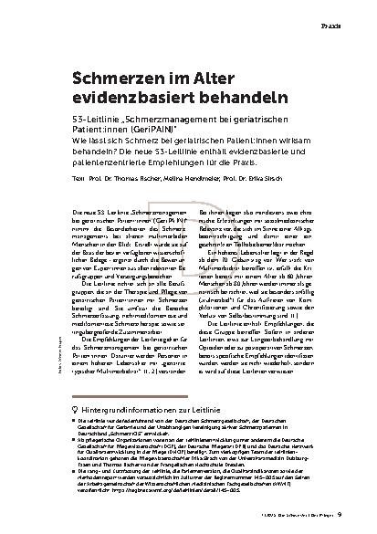 Vorschauseite 1: Schmerzen im Alter evidenzbasiert behandeln
