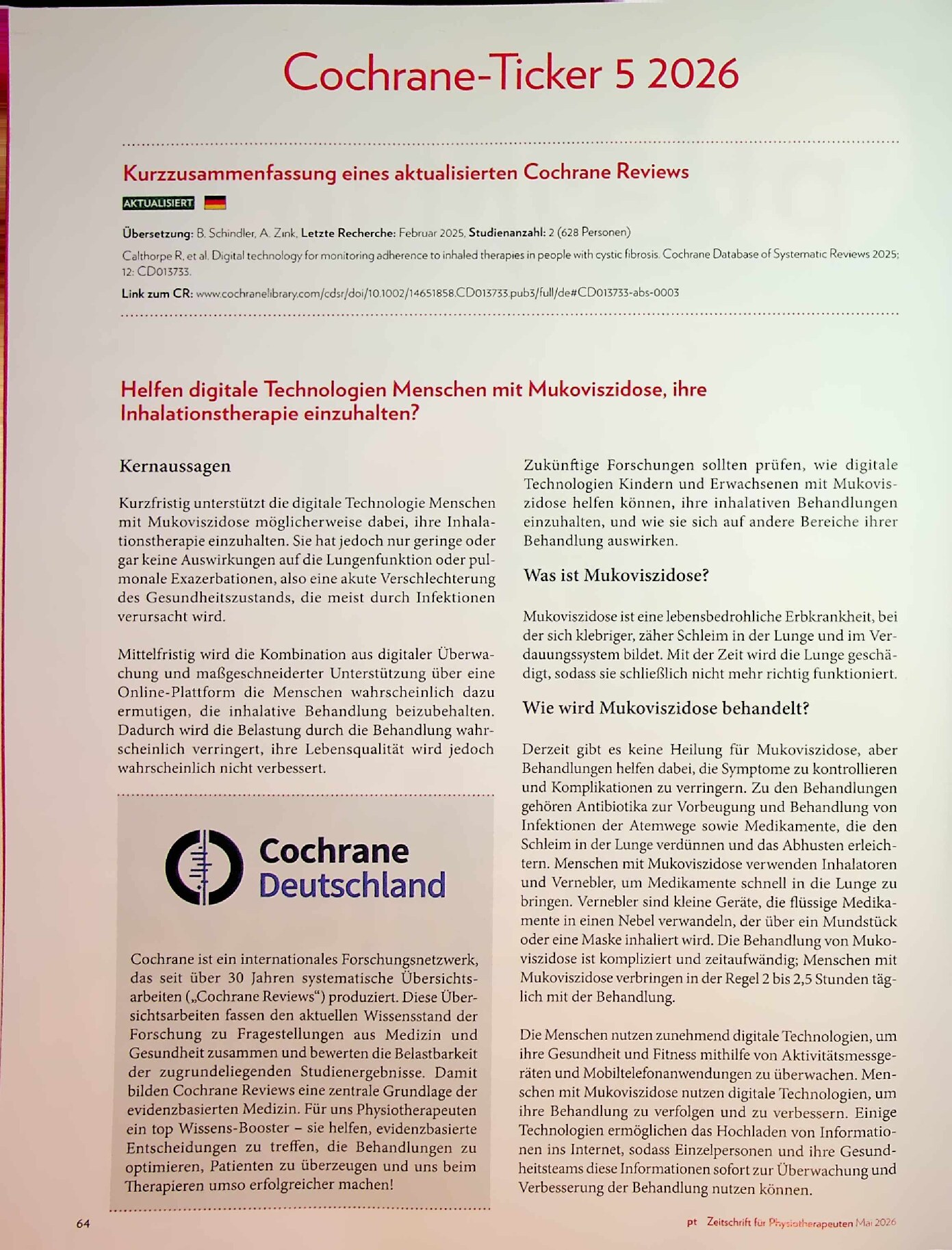Vorschauseite 1: Cochrane-Ticker 5 2026