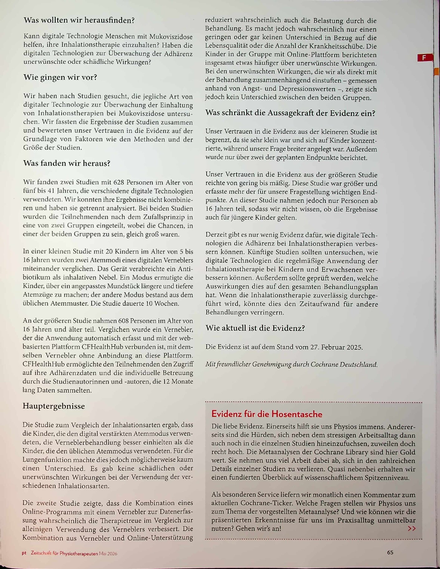 Vorschauseite 2: Cochrane-Ticker 5 2026