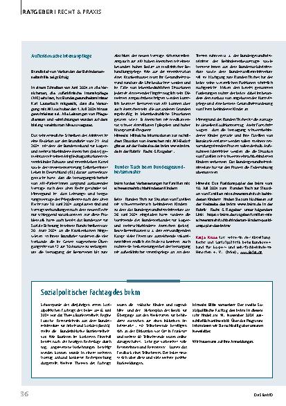 Vorschauseite 3: Positionspapier zur Mobilität und „Runder Tisch“ beim Bundesgesundheitsminister