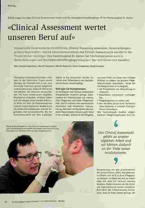 Vorschauseite 1: "«Clinical Assessment wertet unseren Beruf auf»"