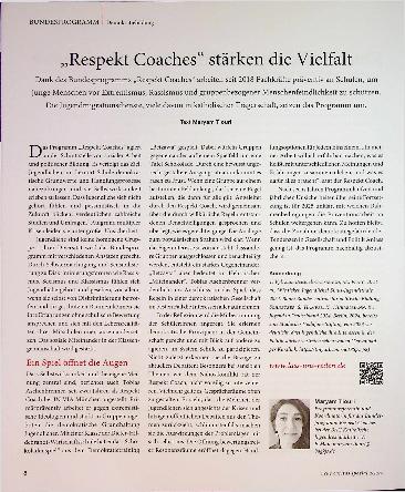 Vorschauseite 1: „Respekt, Coaches“ stärken die Vielfalt