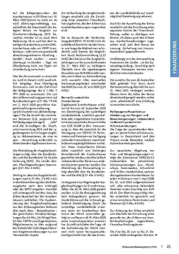 Vorschauseite 2: Finanzierung im Krisenmodus: COVID-19-Schutzschirm für Krankenhäuser