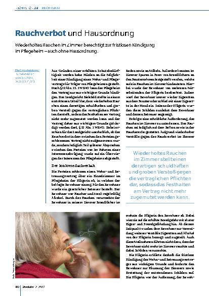 Vorschauseite 1: Rauchverbot und Hausordnung