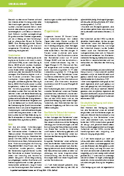 Vorschauseite 4: Die Verlegung von der Intermediate Care Unit auf die Normalstation – das Erleben der Patient*innen: eine qualitative explorative Studie