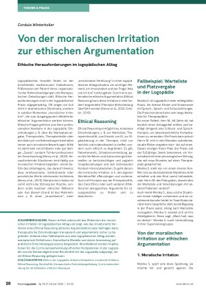 Vorschauseite 1: Von der moralischen Irritation zur ethischen Argumentation