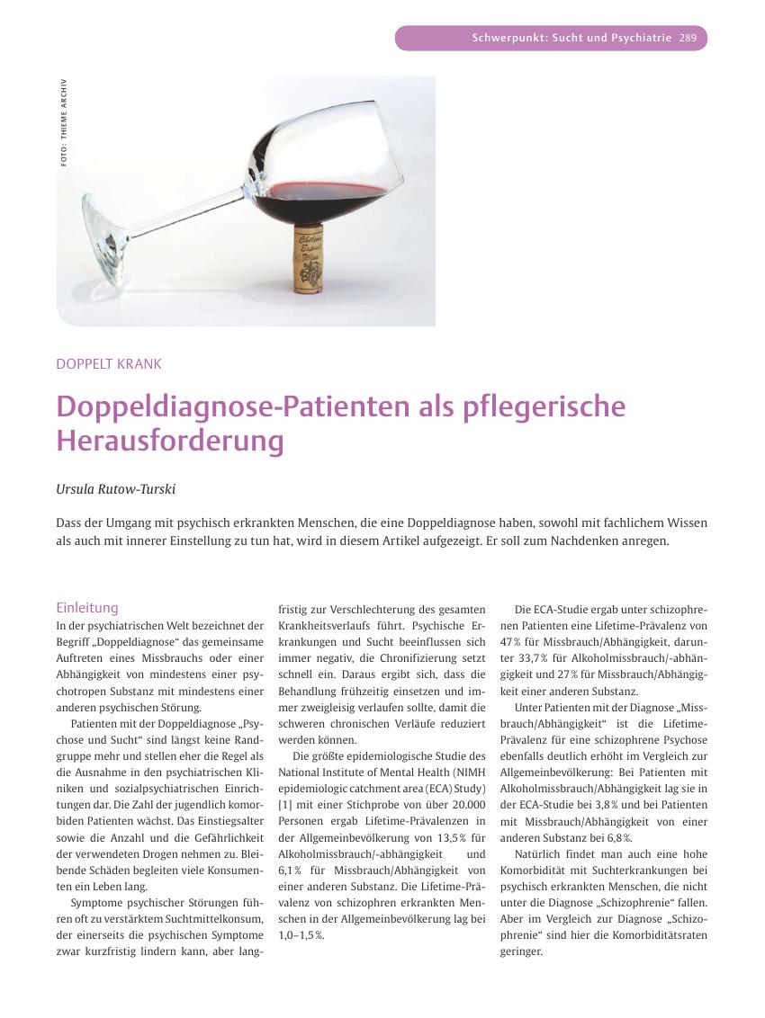 Vorschauseite 1: Doppeldiagnose-Patienten als pflegerische Herausforderung