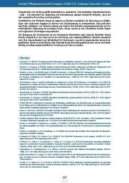 Vorschauseite 6: Bewertung qualitativer und randomisiert kontrollierter Studien mittels Krefelder Ampel