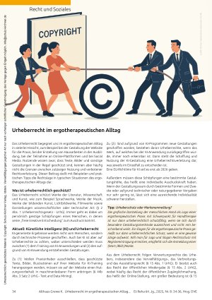 Vorschauseite 1: Urheberrecht im ergotherapeutischen Alltag