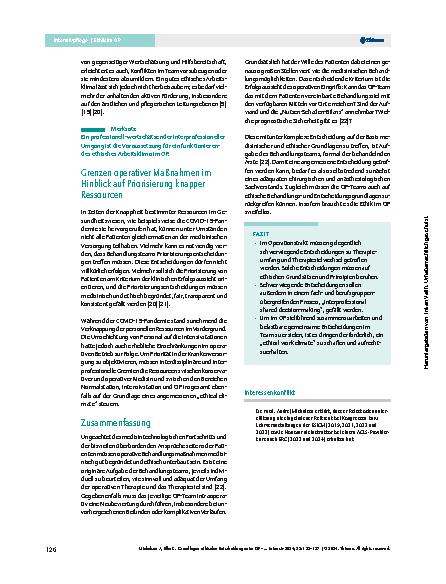 Vorschauseite 4: Grundlagen ethischer Entscheidungen im OP – eine Annäherung