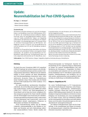 Vorschauseite 1: Update: Neurorehabilitation bei Post-COVID-Syndrom
