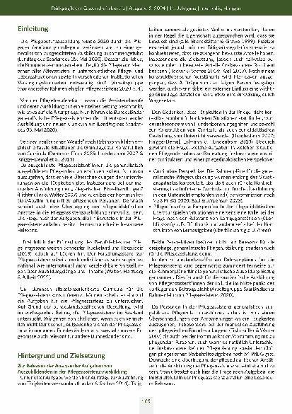 Vorschauseite 2: Welche Aufgaben erhalten Auszubildende in der Pflegeassistenz in der praktischen Ausbildung? Eine empirische Untersuchung am Beispiel des Saarlandes.