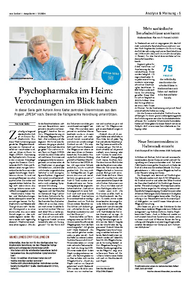 Vorschauseite 1: Psychopharmaka im Heim: Verordnungen im Blick haben