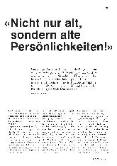 Vorschauseite 1: "Nicht nur alt, sondern alte Persönlichkeiten!"