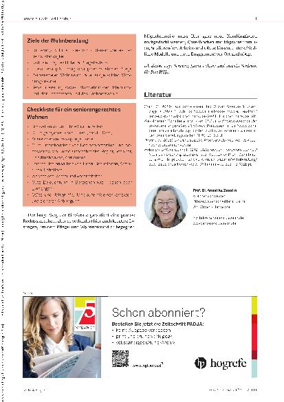 Vorschauseite 5: Wohnberatung: Ein besonderes Entwicklungsfeld