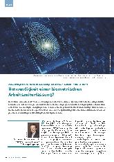 Vorschauseite 1: Anmerkung zu LAG Berlin-Brandenburg, Urteil vom 4.6.2020 – 10 Sa 2130/19 Notwendigkeit einer biometrischen Arbeitszeiterfassung?