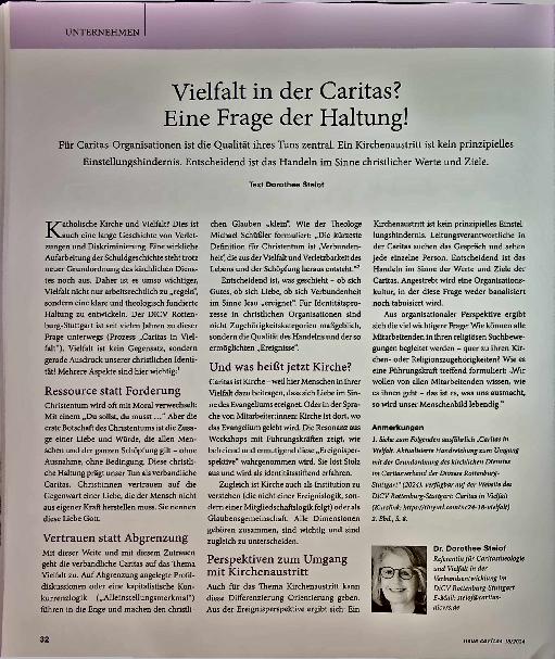 Vorschauseite 1: Vielfalt in der Caritas? Eine Frage der Haltung!