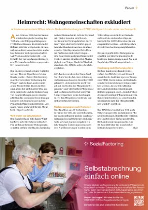 Vorschauseite 1: Heimrecht: Wohngemeinschaften exkludiert