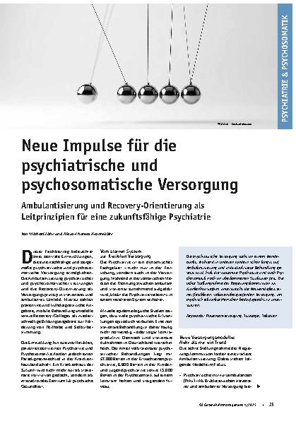 Vorschauseite 1: Neue Impulse für die psychiatrische und psychosomatische Versorgung