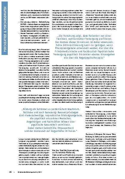 Vorschauseite 2: Neue Impulse für die psychiatrische und psychosomatische Versorgung
