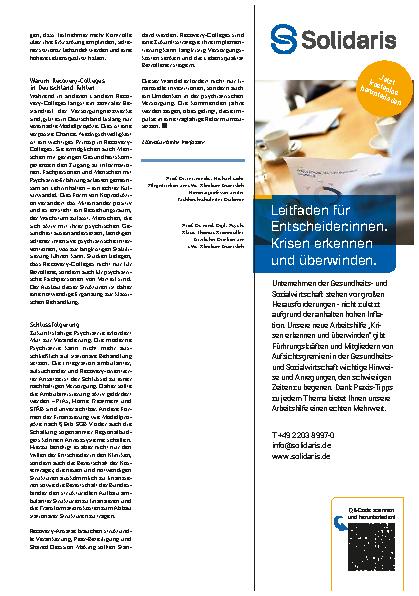 Vorschauseite 3: Neue Impulse für die psychiatrische und psychosomatische Versorgung
