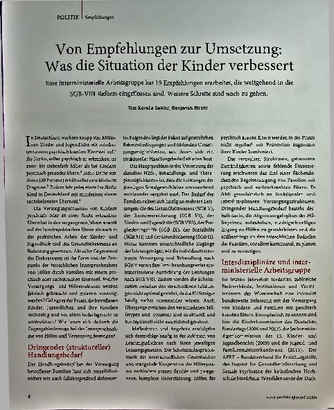 Vorschauseite 1: Von Empfehlungen zur Umsetzung: Was die Situation der Kinder verbessert