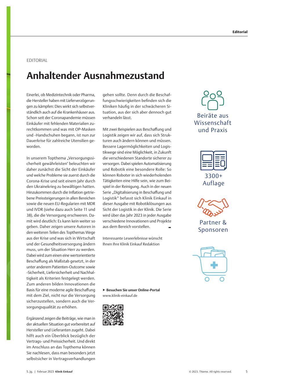 Vorschauseite 1: Anhaltender Ausnahmezustand