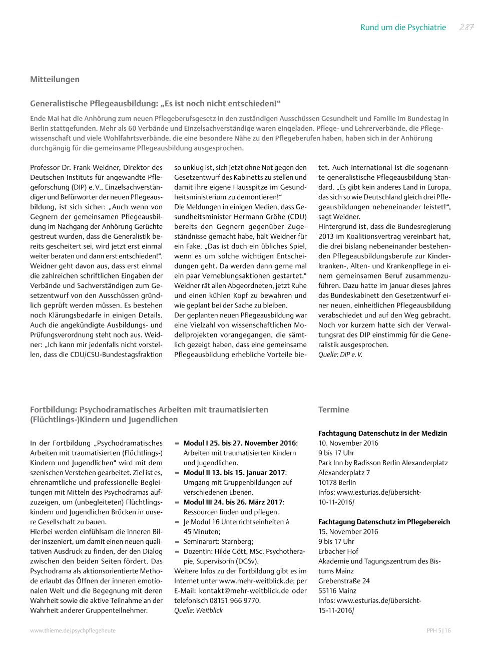 Vorschauseite 1: Mitteilungen