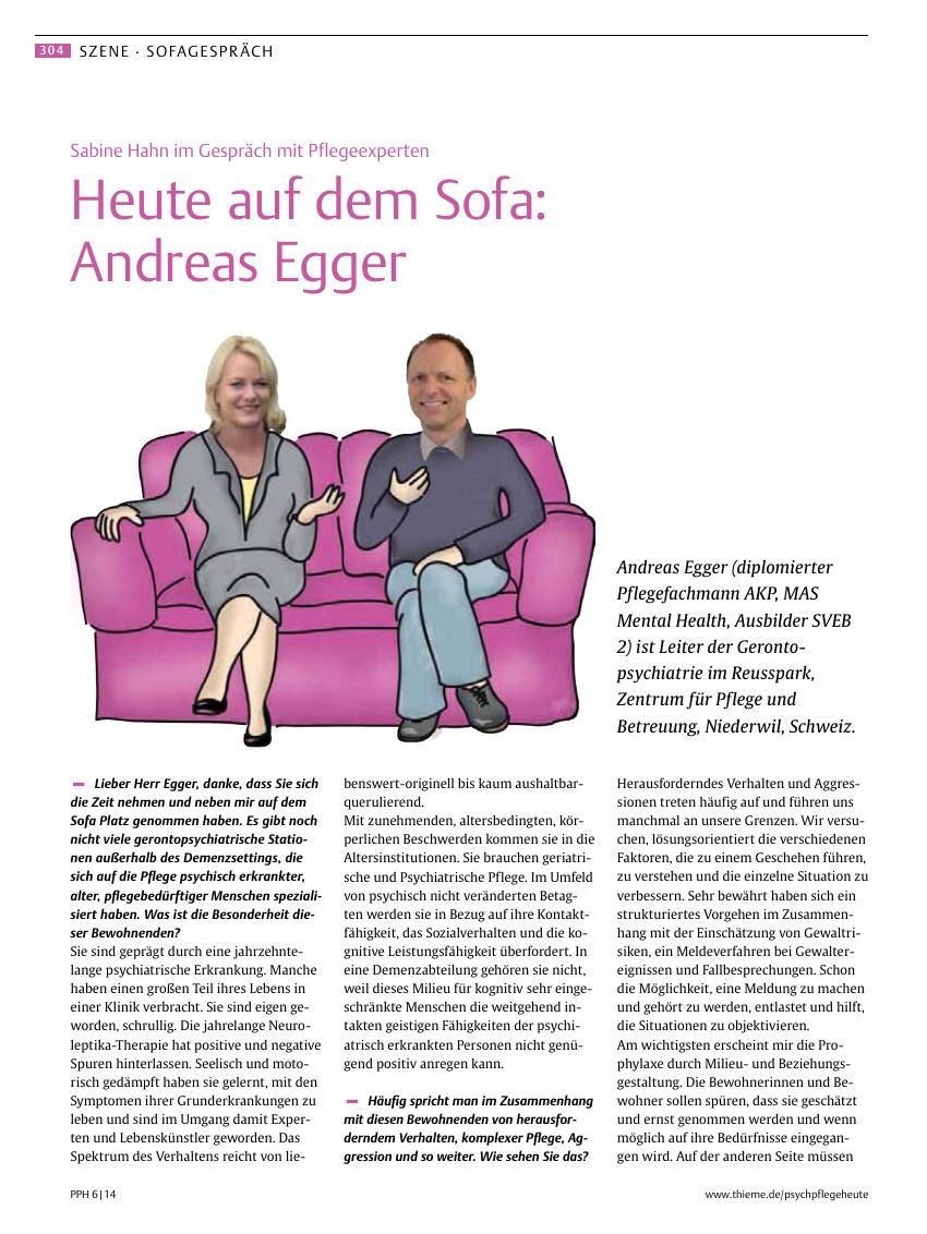 Vorschauseite 1: Heute auf dem Sofa: Andreas Egger