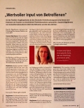 Vorschauseite 1: "Wertvoller Input von Betroffenen"