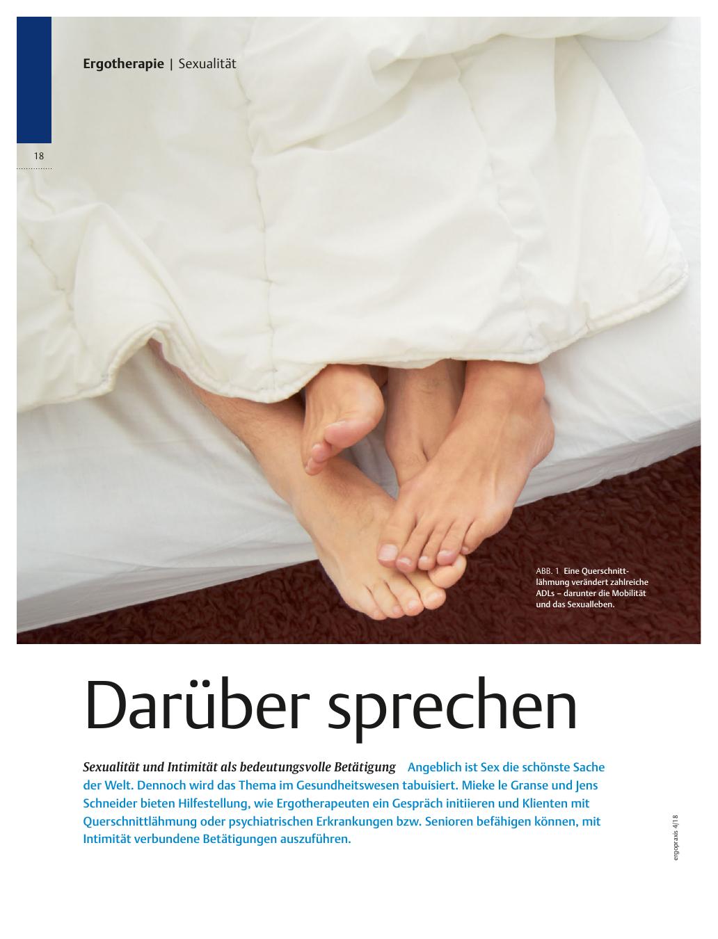 Vorschauseite 1: Sexualität und Intimität als bedeutungsvolle Betätigung ? Darüber sprechen