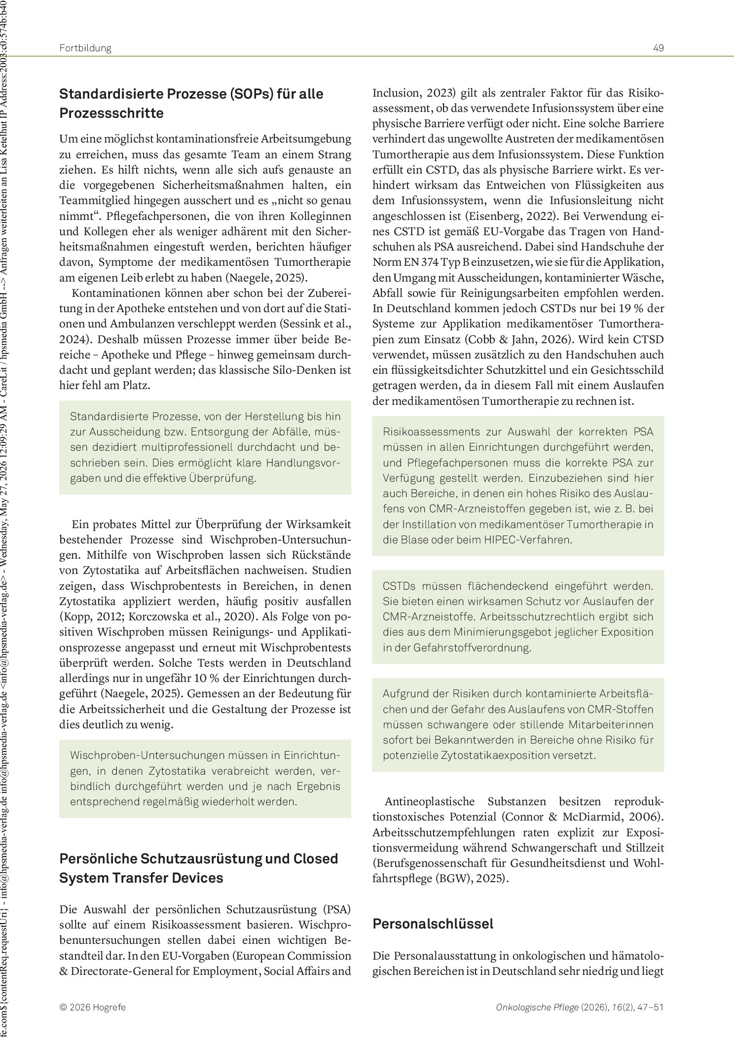 Vorschauseite 3: Mindestanforderungen für die sichere Applikation von medikamentöser Tumortherapie durch onkologische Pflegefachpersonen