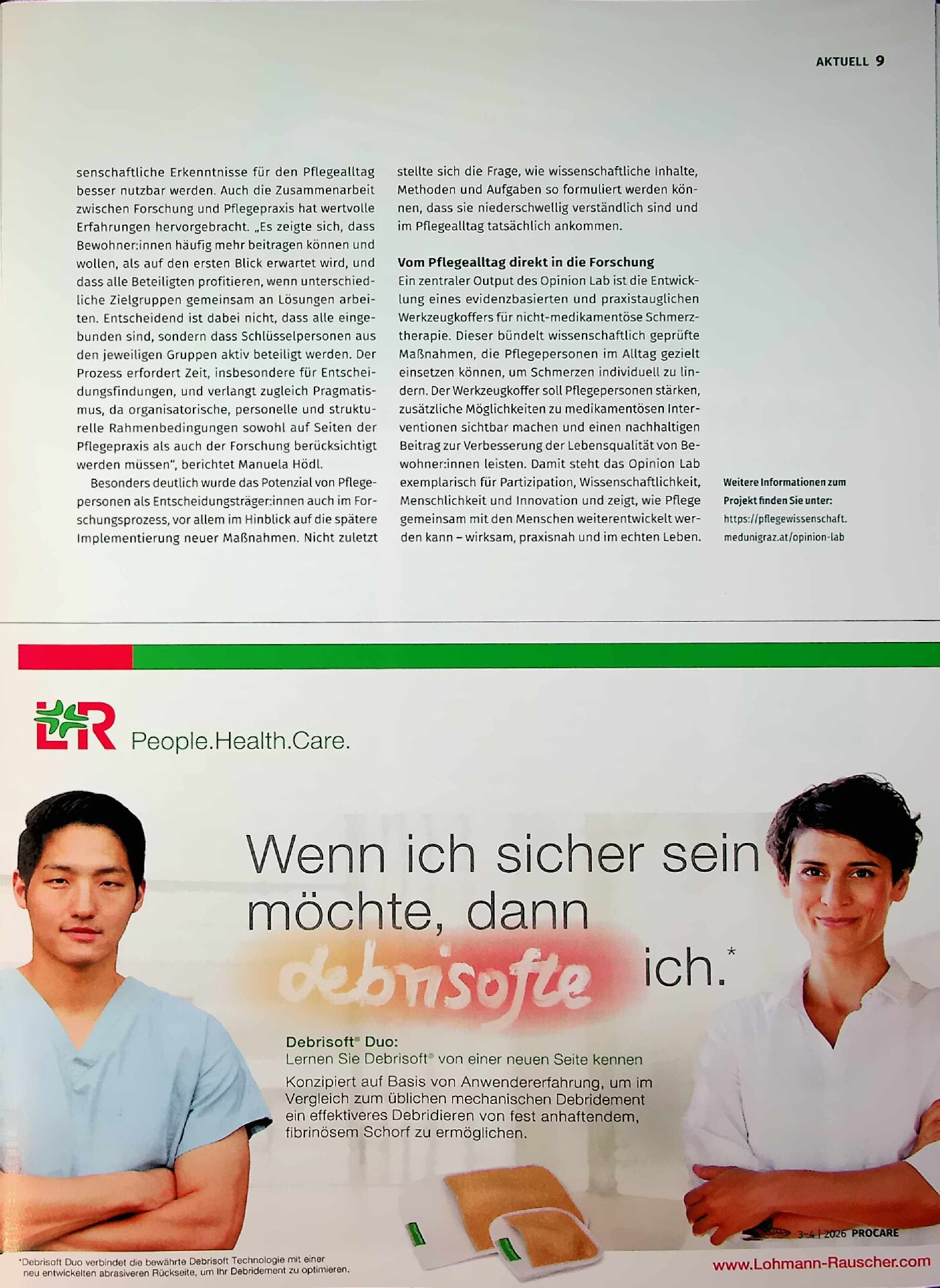 Vorschauseite 2: Gesunde Lebensführung im Alter mit dem Opinion Lab – Innovatives Reallabor zur Gestaltung der Pflege
