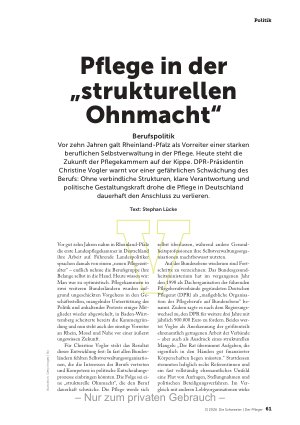 Vorschauseite 1: Pflege in der „strukturellen Ohnmacht“
