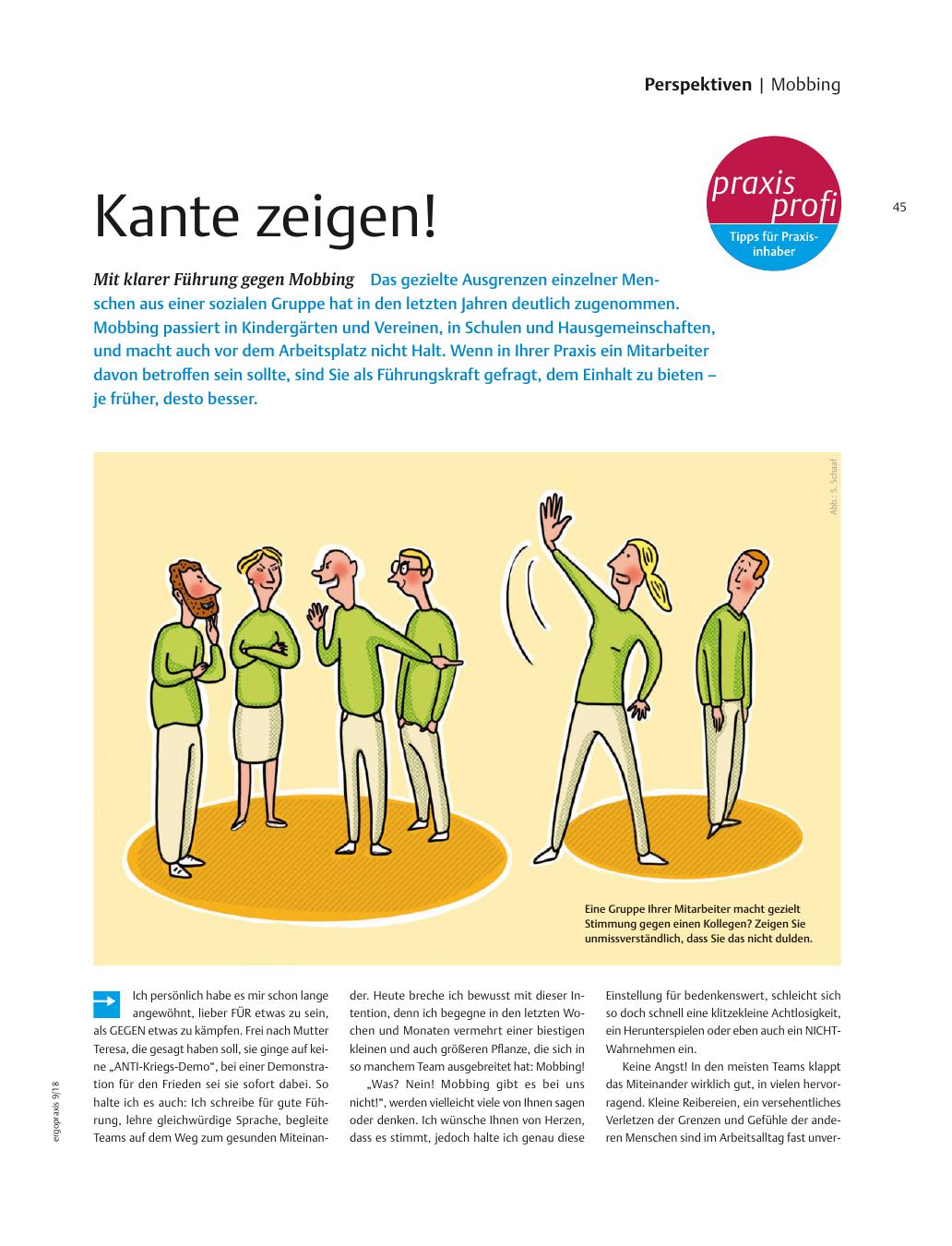Vorschauseite 1: Mit klarer Führung gegen Mobbing ? Kante zeigen!