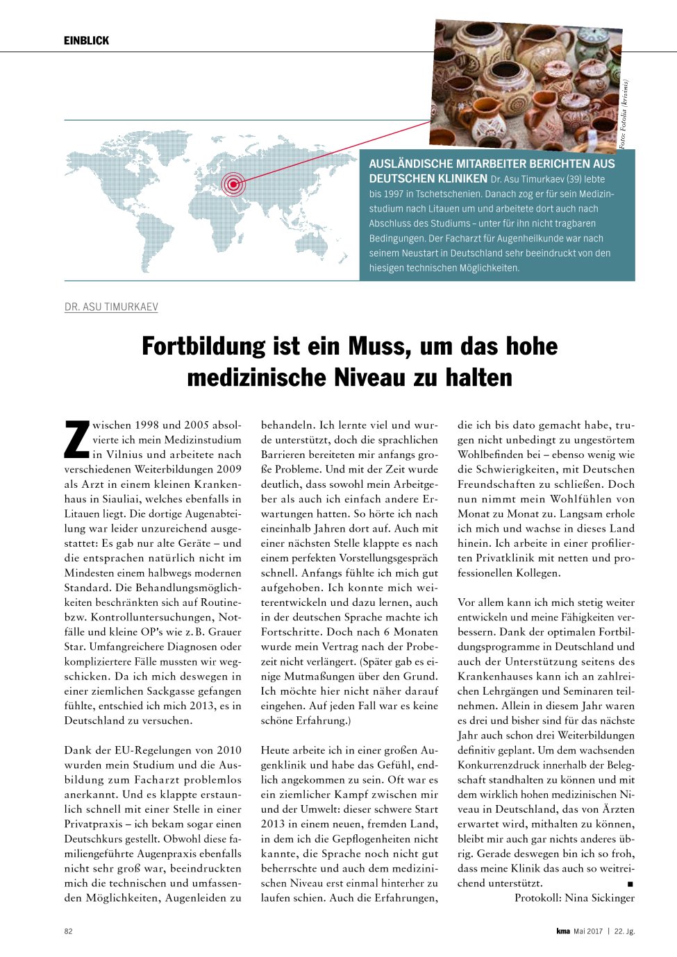 Vorschauseite 1: Dr. Asu Timurkaev: Fortbildung ist ein Muss, um das hohe medizinische Niveau zu halten
