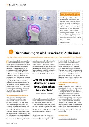 Vorschauseite 1: Riechstörungen als Hinweis auf Alzheimer