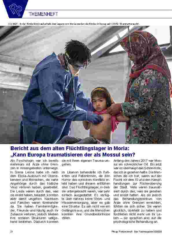 Vorschauseite 1: Bericht aus dem alten Flüchtlingslager in Moria: „Kann Europa traumatisieren der als Mosul sein?