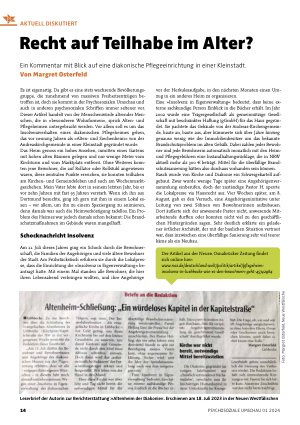 Vorschauseite 1: Recht auf Teilhabe im Alter?
