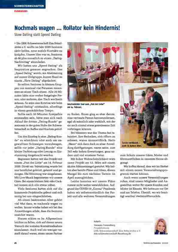 Vorschauseite 1: Nochmals wagen... Rollator kein Hindernis! Slow Dating statt Speed Dating