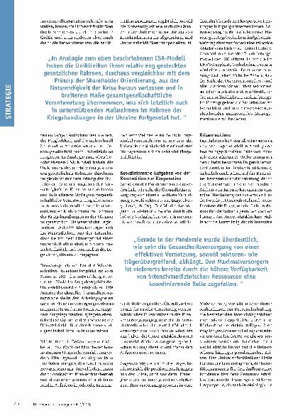 Vorschauseite 2: Die Verantwortung der Universitätsmedizin im neuen Gesundheitssystem: Vorausschauend für zukünftige Generationen handeln.