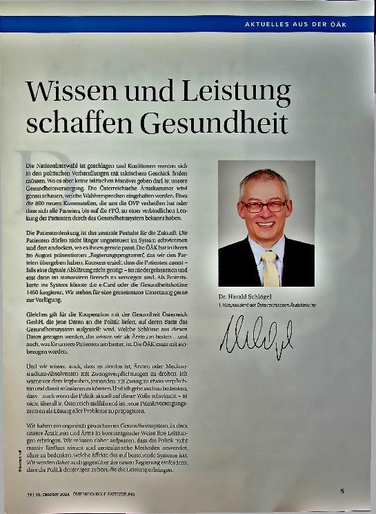 Vorschauseite 1: Wissen und Leistung schaffen Gesundheit