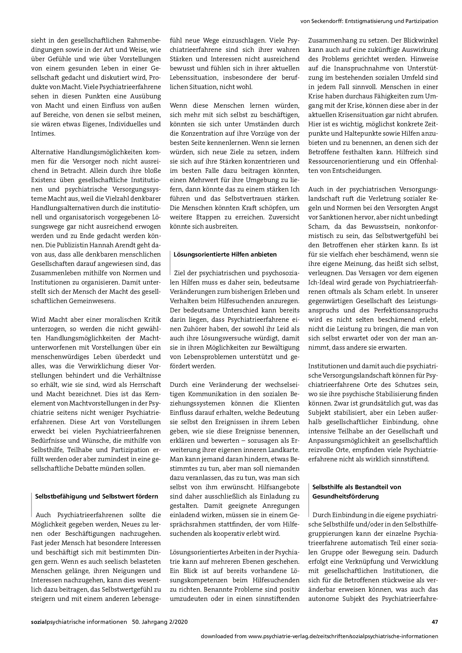 Vorschauseite 3: Entstigmatisierung und Partizipation. Wie und unter welchen Voraussetzungen können die Selbsthilfe-Initiativen Betroffener und Angehöriger primärpräventiv wirksam werden?