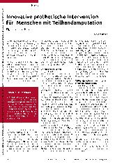Vorschauseite 1: Innovative prothetische Intervention für Menschen mit Teilhandamputation: Eigenkraftprothesen.