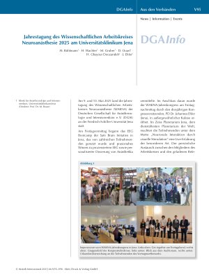 Vorschauseite 1: Jahrestagung des Wissenschaftlichen Arbeitskreises Neuroanästhesie 2025 am Universitätsklinikum Jena