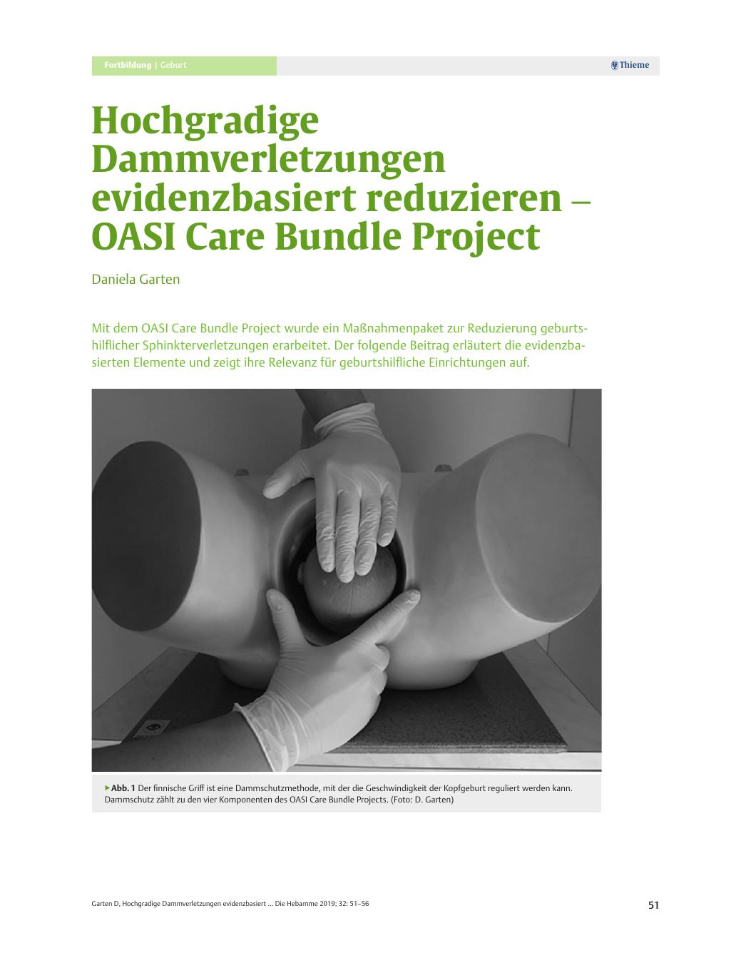 Vorschauseite 1: Hochgradige Dammverletzungen evidenzbasiert reduzieren ‒ OASI Care Bundle Project