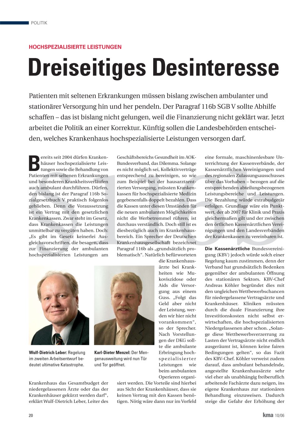 Vorschauseite 1: Dreiseitiges Desinteresse