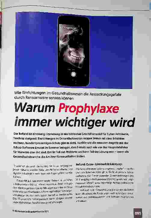Vorschauseite 1: Wie Einrichtungen im Gesundheitswesen die Ansteckungsgefahr durch Ransomware senken können Warum Prophylaxe Immer wichtiger wird