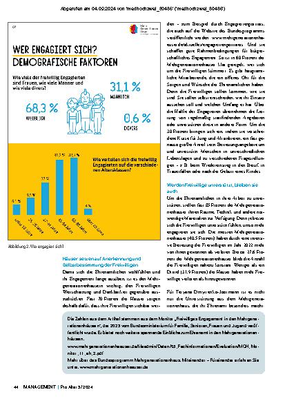 Vorschauseite 3: Gemeinschaft leben Ehrenamt im Mehrgenerationenhaus